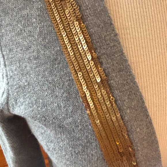 Anthropologie Vermeil Sequins Cardigan Sweater by Yellow Bird Size M Gray - Picture 7 of 16